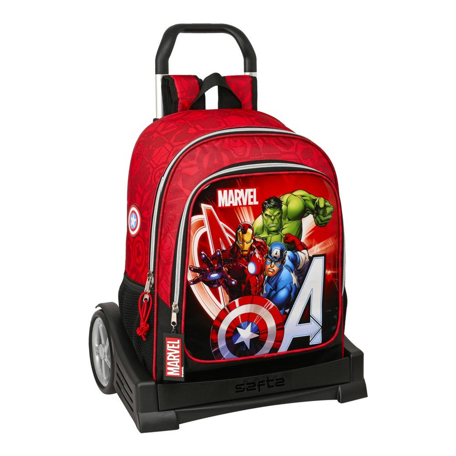 Schoolrugzak met Wielen The Avengers Infinity Zwart Rood 32 x 42 x 14 cm