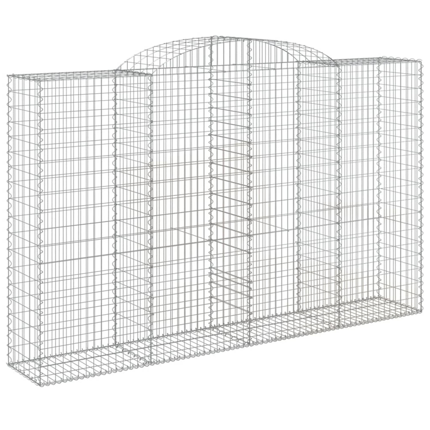 The Living Store Schanskorf Gabion - 300 x 50 x 180/200 cm - Geluidsisolerend - Zilver