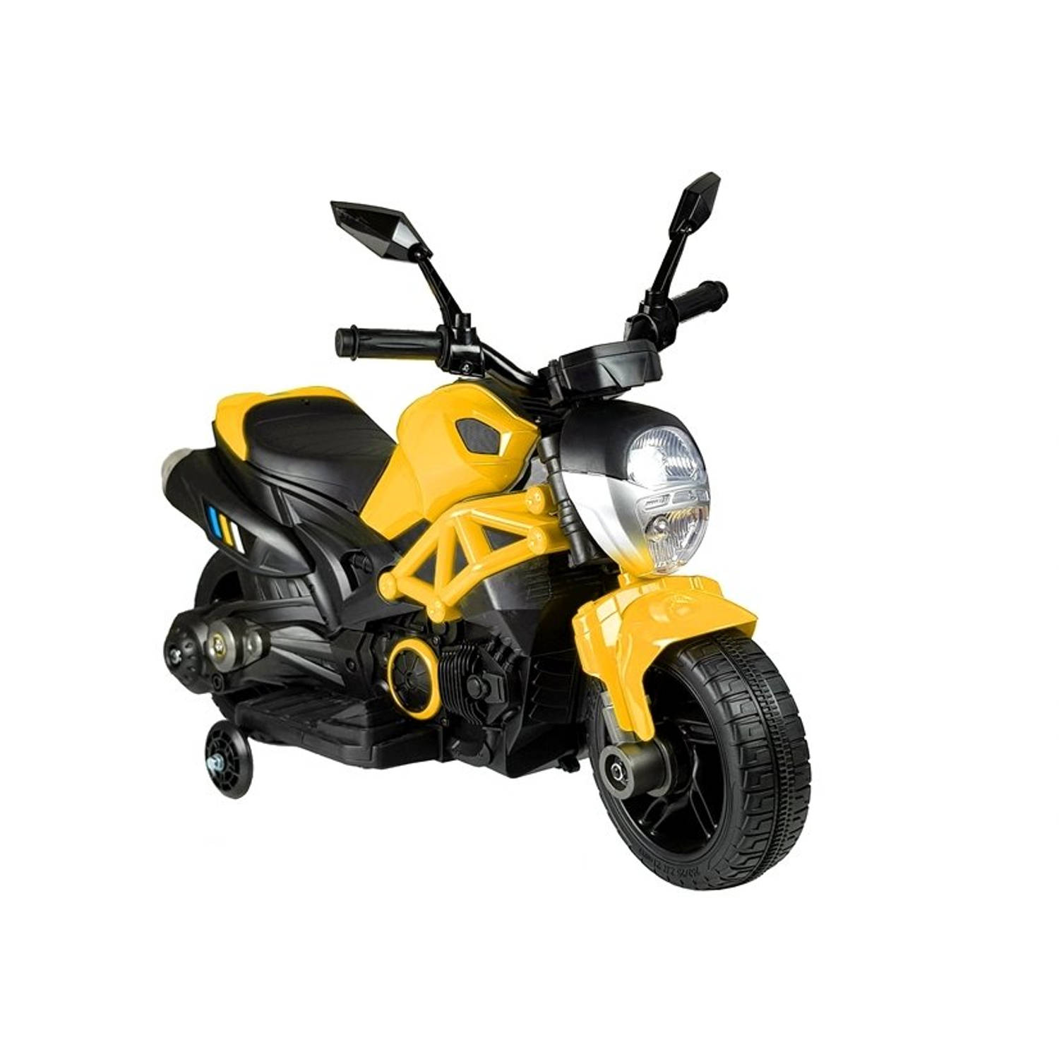 Elektrische naked bike - kindermotor - motor voor kinderen - tot 25kg max 1-3 km/h geel - kids accu motor
