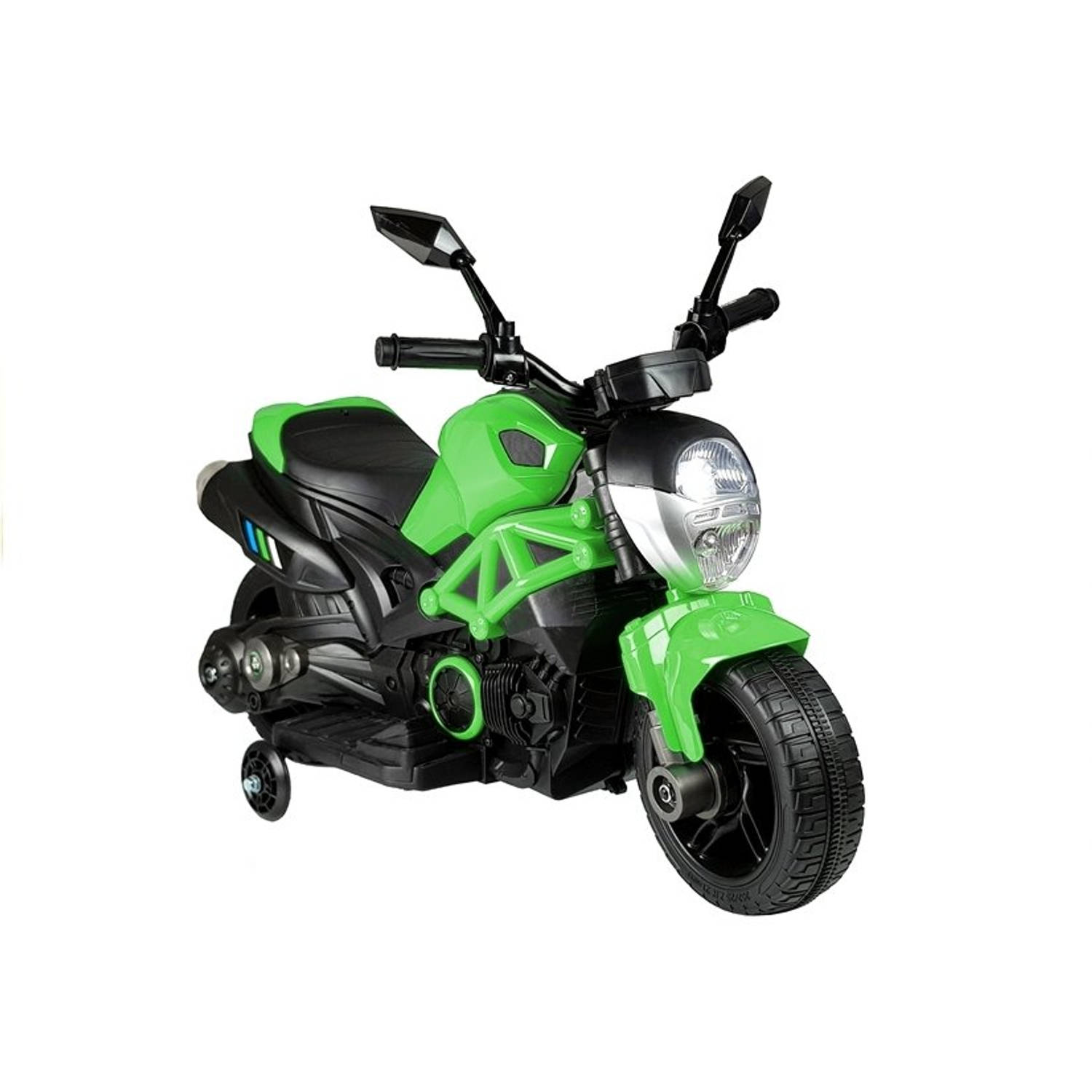 Elektrische naked bike - kindermotor - motor voor kinderen - tot 25kg max 1-3 km/h groen - kids accu motor