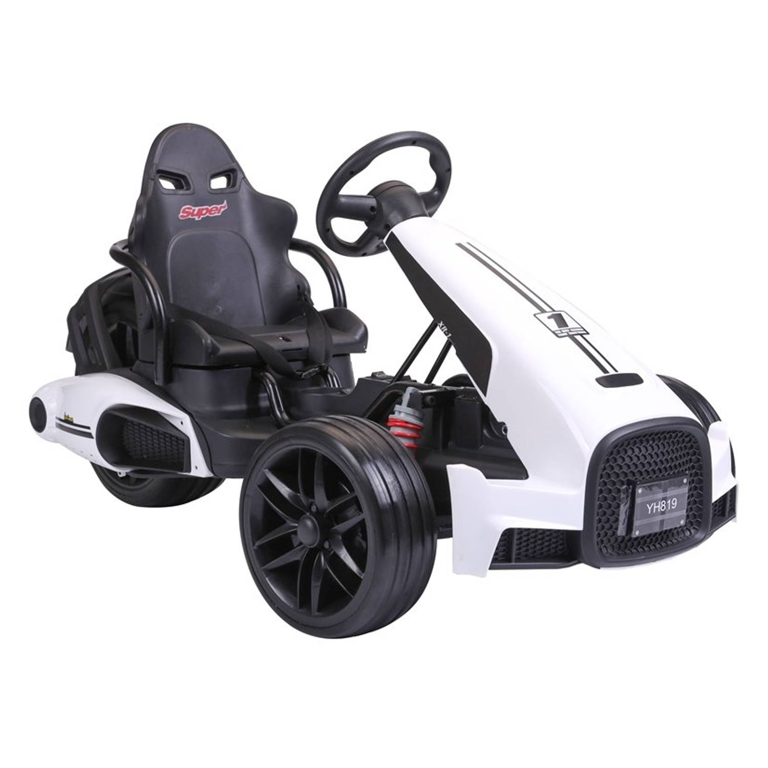 Elektrische go kart/ trike voor kinderen van 3 tot 5 jaar - Accuvoertuig go-cart tot 35kg max 3-5km/h wit - 12V 2 x 45W
