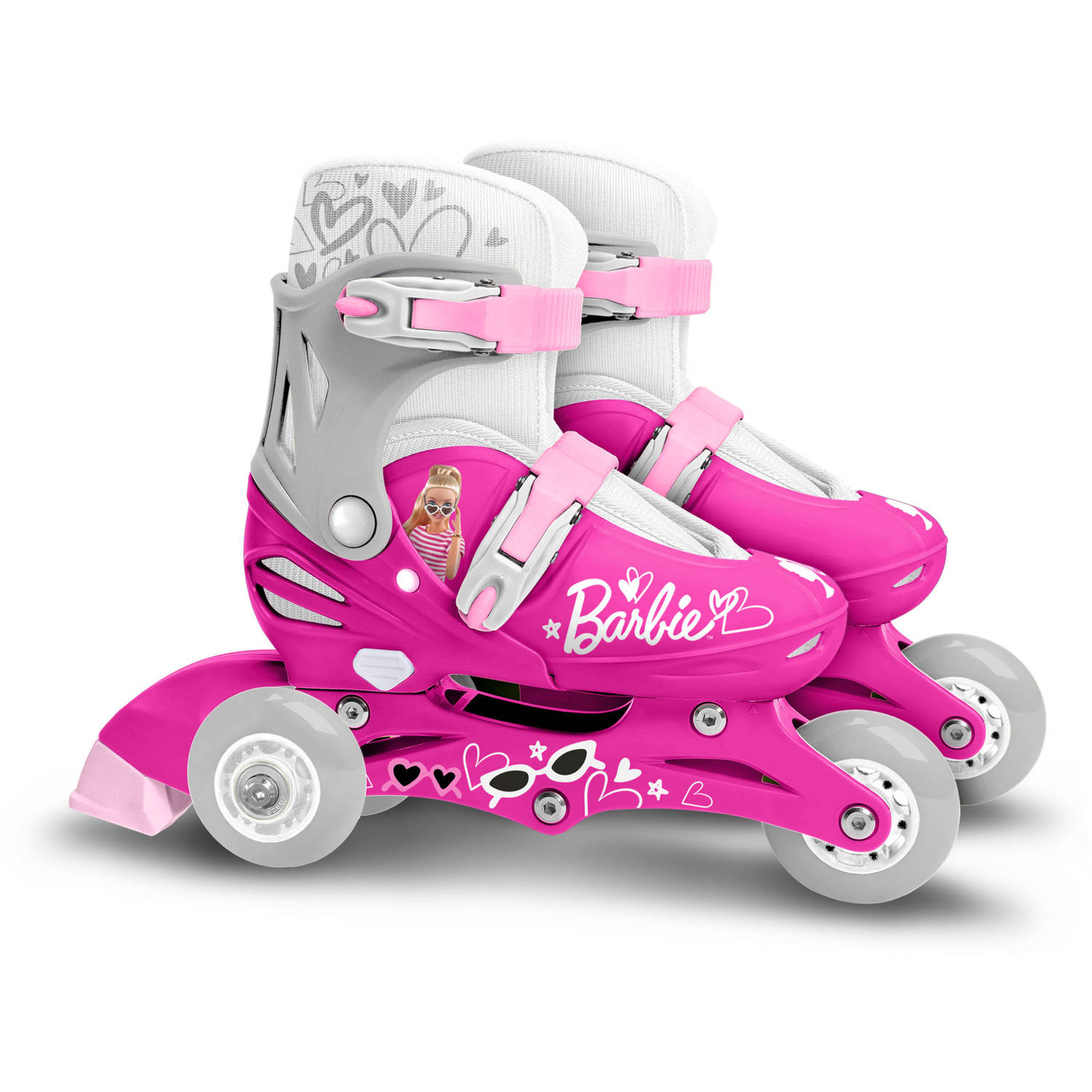 Stamp 2-in-1 skates Barbie hardboot verstelbaar roze-wit maat 27-30