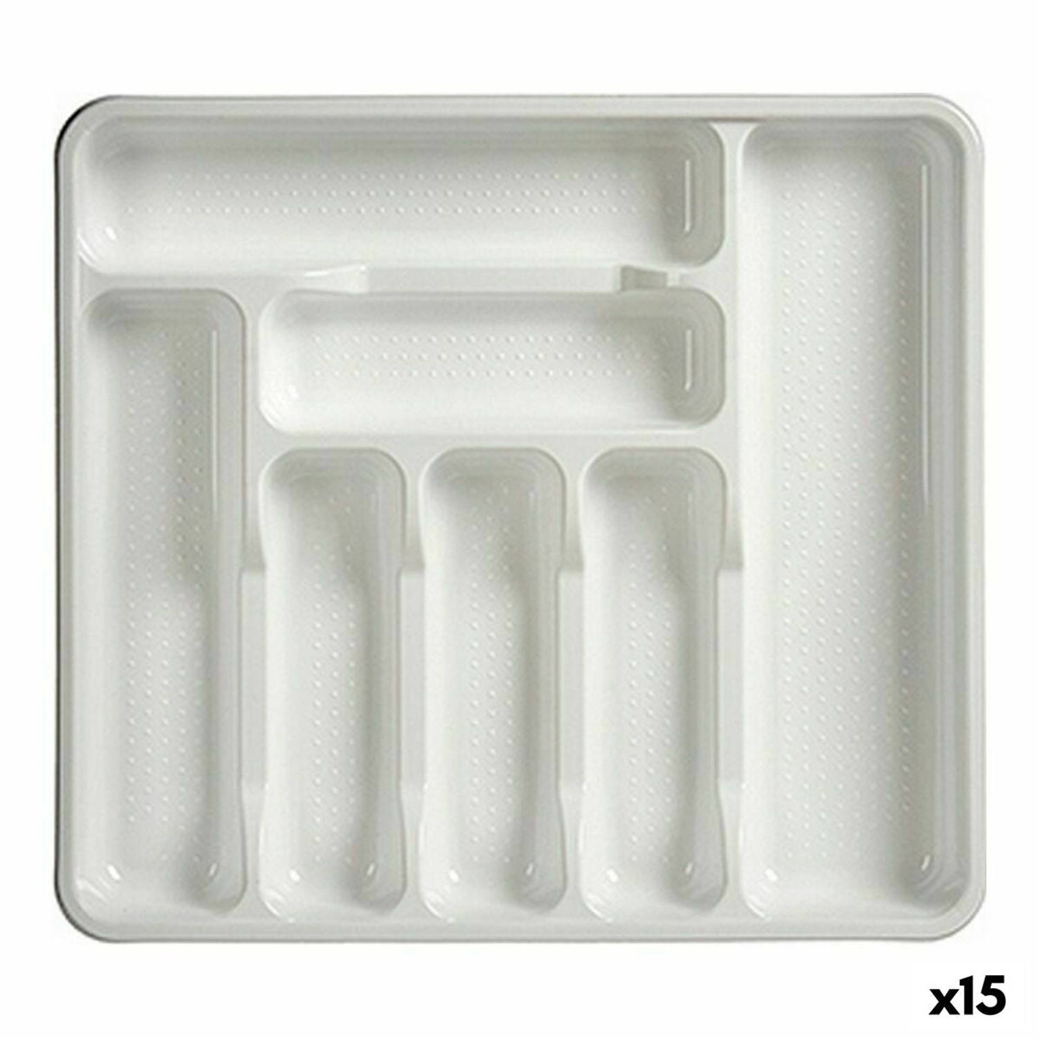 Bestekorganizer Wit Plastic (39 x 4,5 x 42,5 cm) (15 Stuks)