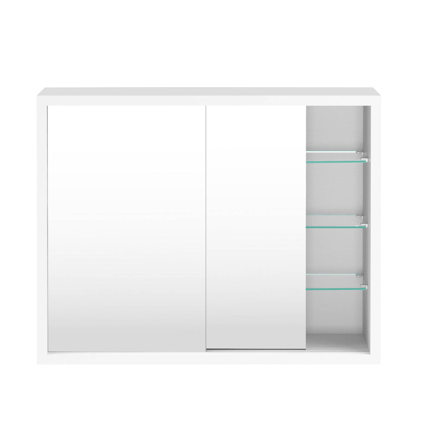 Medicijnkastje spiegelkast boven wastafel badkamer toilet schuifdeuren 50 x 40 x 14 cm