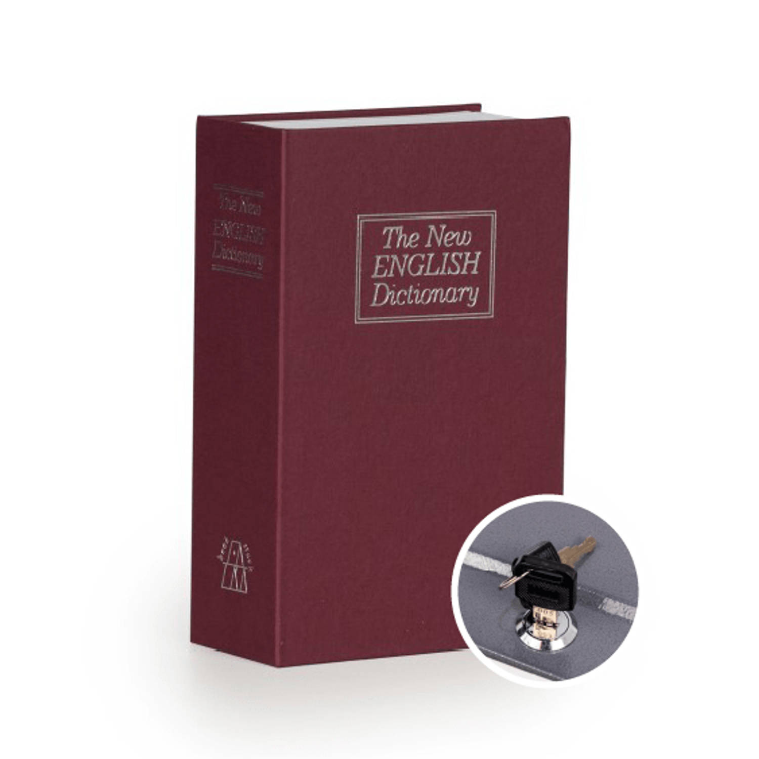 Securata Boek kluis met Sleutelslot - Bordeaux - 155 x 240 x 55 cm - Kluisje met sleutel - Verborgen Kluis in boek