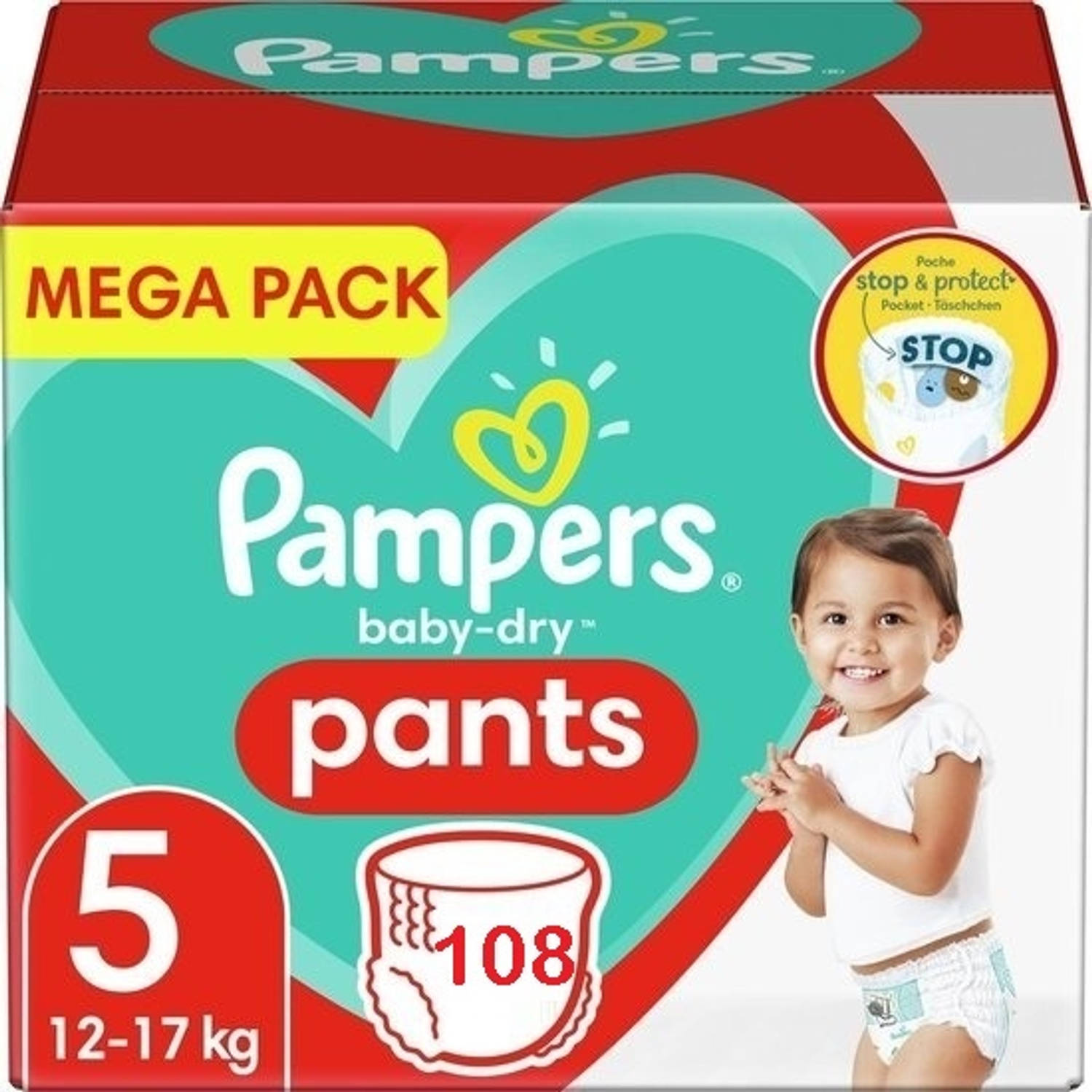 Pampers Baby Dry Pants Maat 5 Megapack 108 luierbroekjes 12-17 KG
