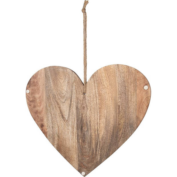 HAES DECO - Decoratieve Snijplank - 38x40x2 cm - Hout - Bruin - Borrelplank, Tapasplank, Serveerplank