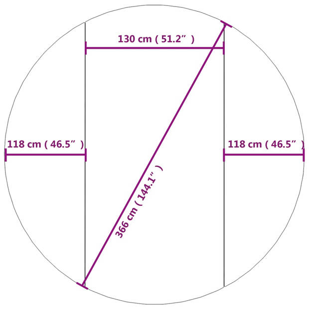 vidaXL Zwembadgrondzeil Ø366 cm polyester geotextiel lichtgrijs