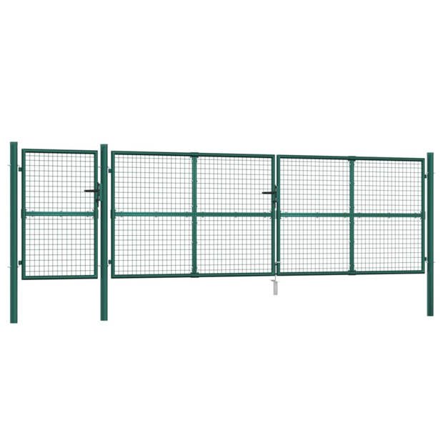 vidaXL Tuinpoort 500x175 cm gaas en gegalvaniseerd staal groen