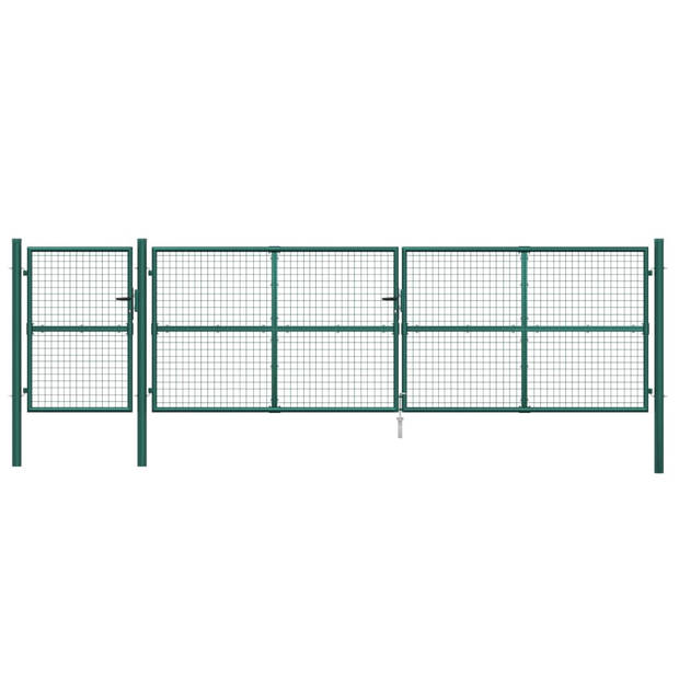 vidaXL Tuinpoort 500x175 cm gaas en gegalvaniseerd staal groen