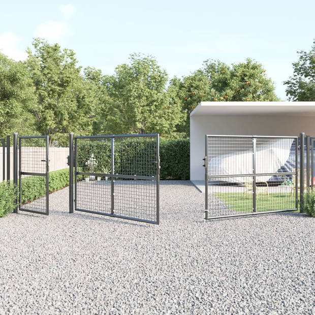 vidaXL Tuinpoort 500x175 cm gaas en gegalvaniseerd staal antraciet