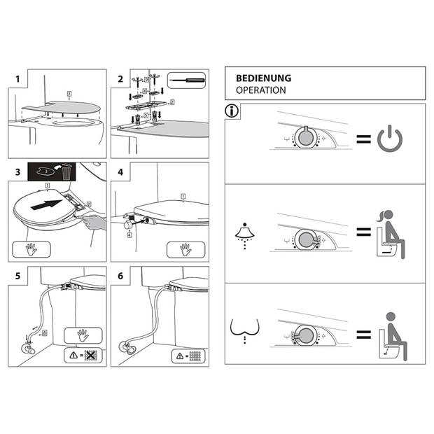 EISL Toiletbril soft-close met bidetfunctie wit