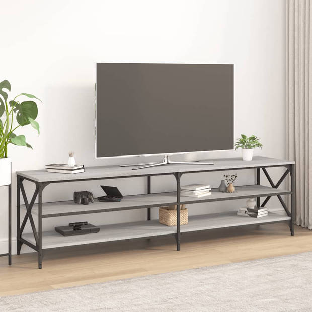 vidaXL Tv-meubel 180x40x50 cm bewerkt hout grijs sonoma eikenkleurig