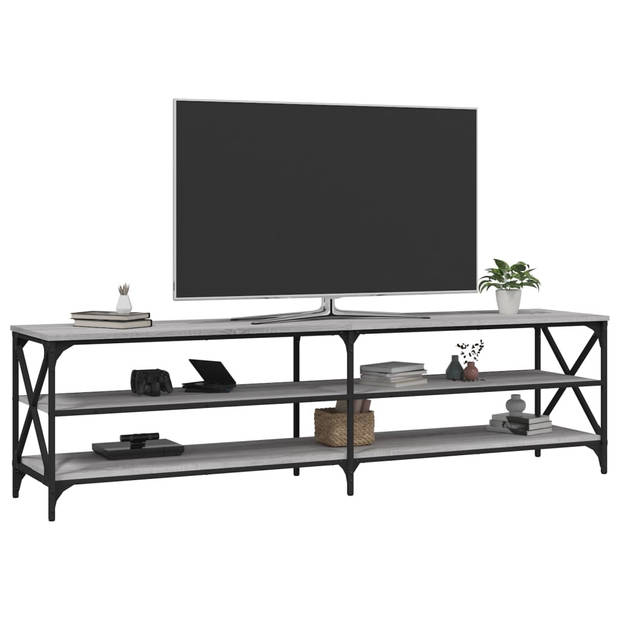 vidaXL Tv-meubel 180x40x50 cm bewerkt hout grijs sonoma eikenkleurig
