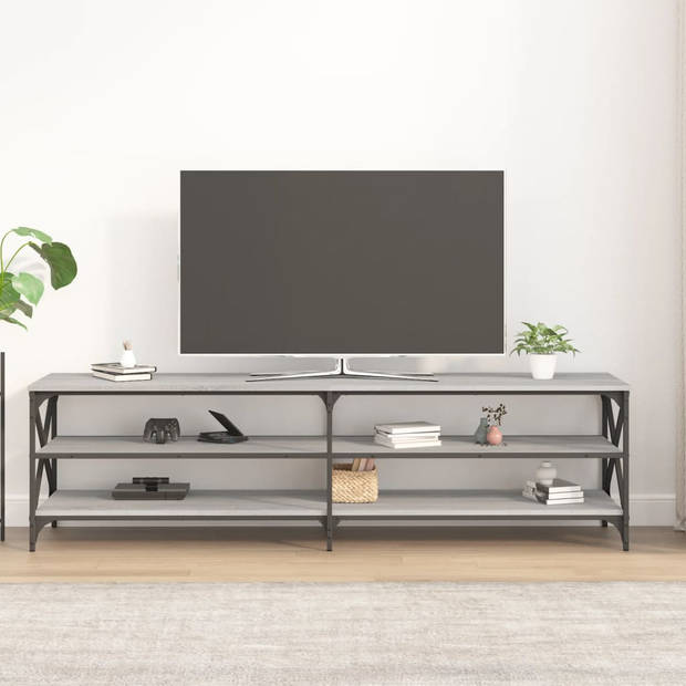 vidaXL Tv-meubel 180x40x50 cm bewerkt hout grijs sonoma eikenkleurig