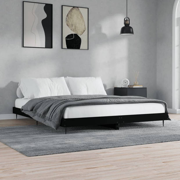 vidaXL Bedframe bewerkt hout zwart 120x200 cm