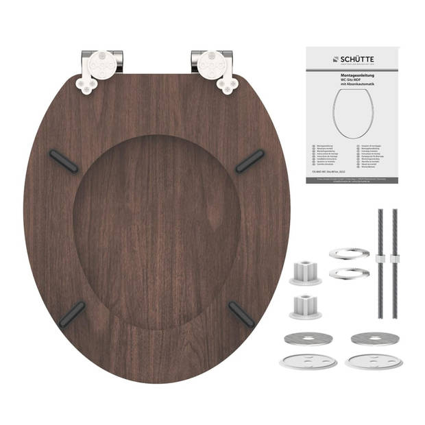 SCHÜTTE Toiletbril soft-close DARK WOOD MDF