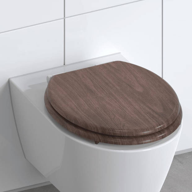 SCHÜTTE Toiletbril soft-close DARK WOOD MDF