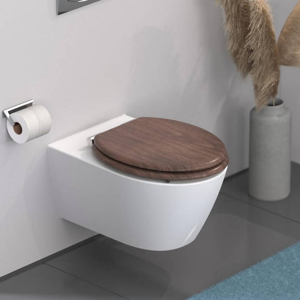 SCHÜTTE Toiletbril soft-close DARK WOOD MDF