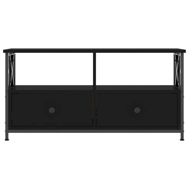 vidaXL Tv-meubel 90x33x45 cm bewerkt hout en ijzer zwart