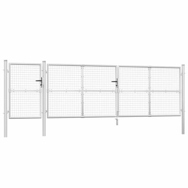 vidaXL Tuinpoort 500x175 cm gaas en gegalvaniseerd staal zilverkleurig