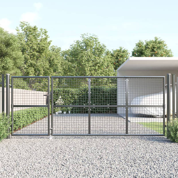 vidaXL Tuinpoort 350x175 cm gaas en gegalvaniseerd staal antraciet