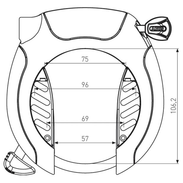 Abus Pro Shield XPlus 5955 ART2 Zwart Ringslot 9/15