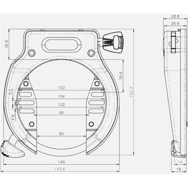 Abus Amparo slot 4650S R Zwart ART2 9/15