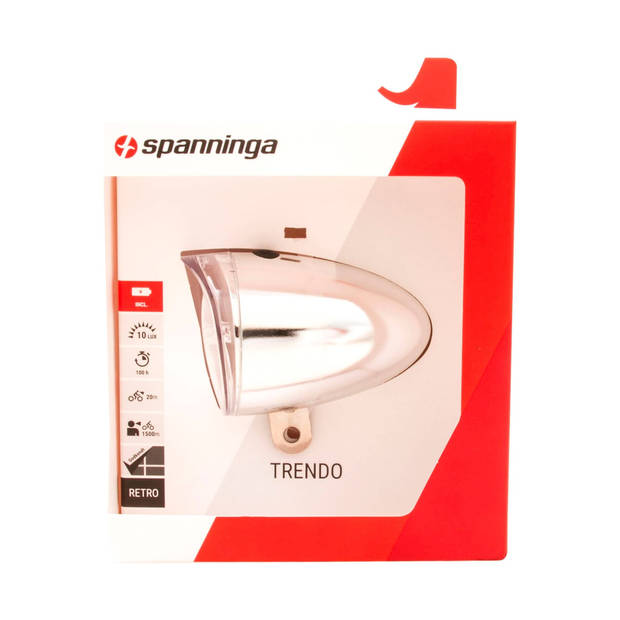 Spanninga Koplamp Trendo Xb chroom 3xAA batt. 15 Lux