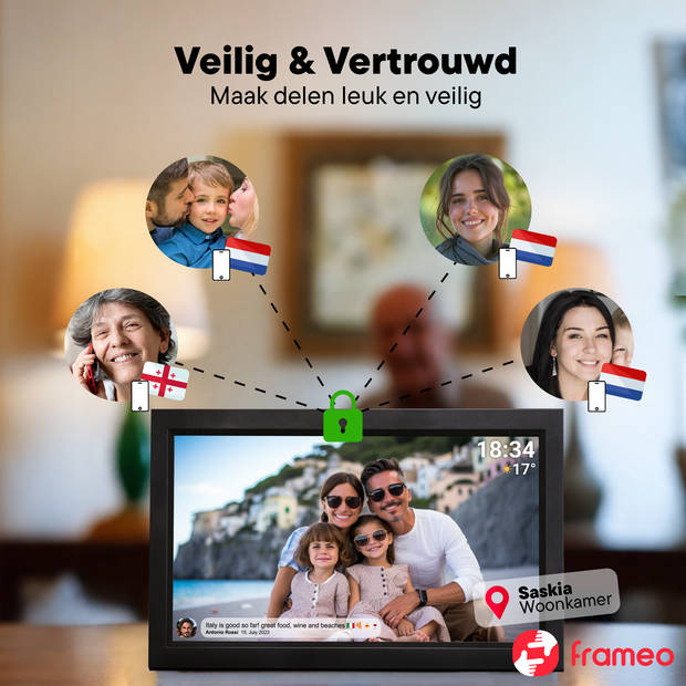 Denver Digitale Fotolijst 15.6 inch - XL - Full HD - Frameo App - 16GB - PFF1503B