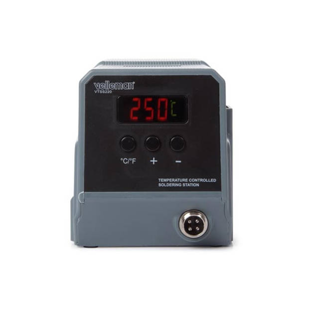 Velleman VTSS220 temperatuur gestuurd soldeerstation 90 watt - temperatuurbereik 50-480 °C in het grijs