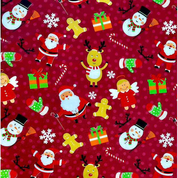 Kerst tafelkleed - Polyethyleen - Afneembaar - 140 x 230 cm - Rood