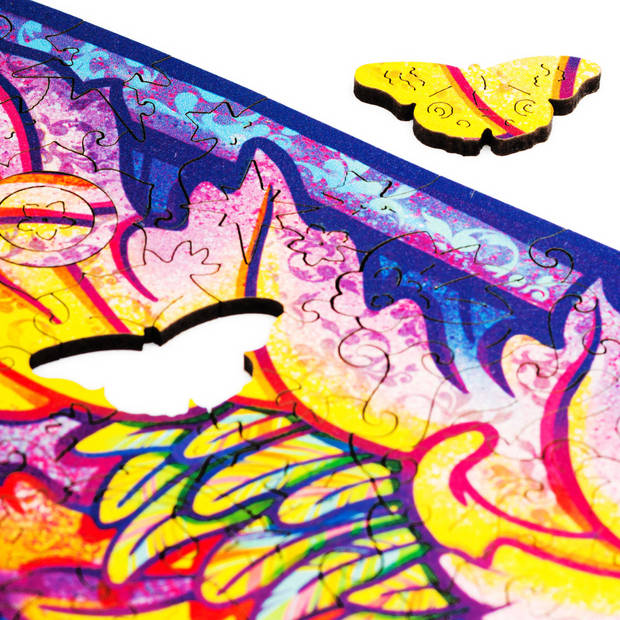 UNIDRAGON Houten Puzzel Dier - Intersterrenstelsel Vlinder - 700 stukjes - Royal Size 60x44 cm