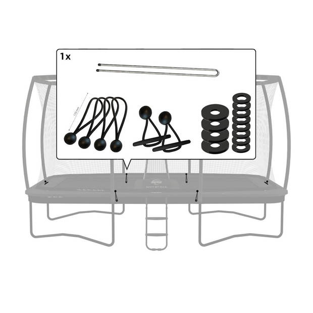 BERG Trampoline Veiligheidsnet Onderdeel - Ultim Safety Net DLX XL - Bevestigingsmiddelen 410 & 500