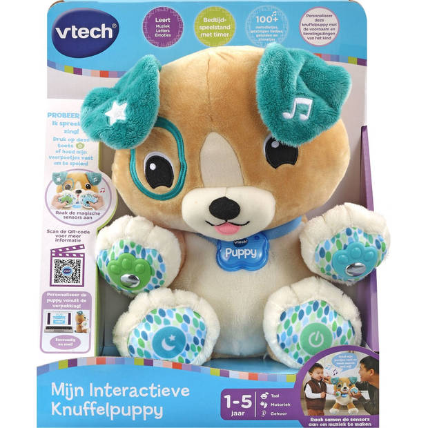 VTech knuffel Mijn Interactieve Puppy pluche bruin/turquoise