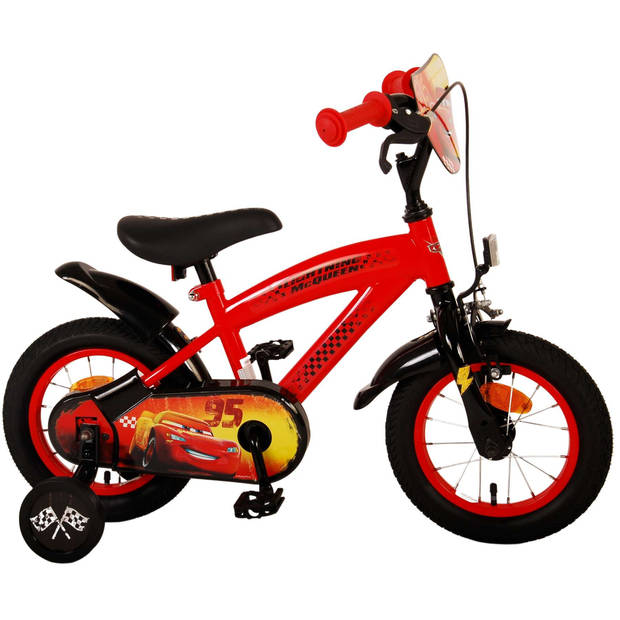 Disney Jongensfiets Cars 12 Inch 23 cm Jongens Terugtraprem Rood/Zwart