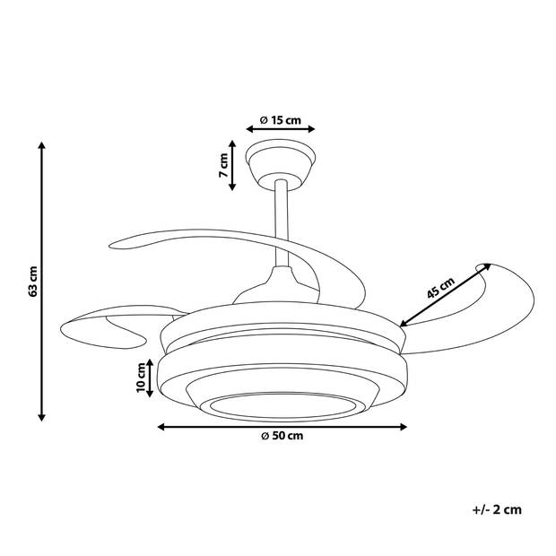 Beliani ASHLEY - Plafondlamp met ventilator-Goud-IJzer