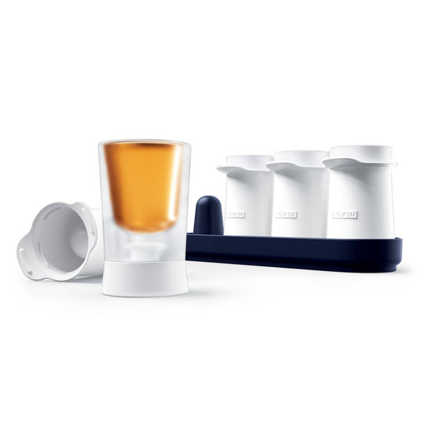Zoku - Ijsvorm Shotglas Set voor 4 Glazen - Polypropyleen - Wit