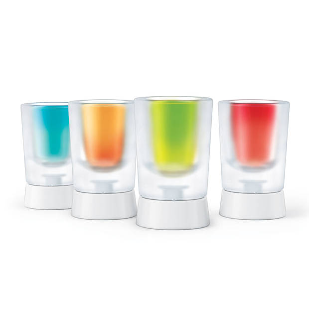Zoku - Ijsvorm Shotglas Set voor 4 Glazen - Polypropyleen - Wit