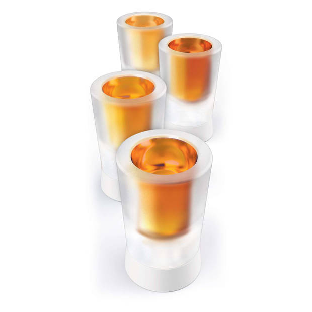 Zoku - Ijsvorm Shotglas Set voor 4 Glazen - Polypropyleen - Wit