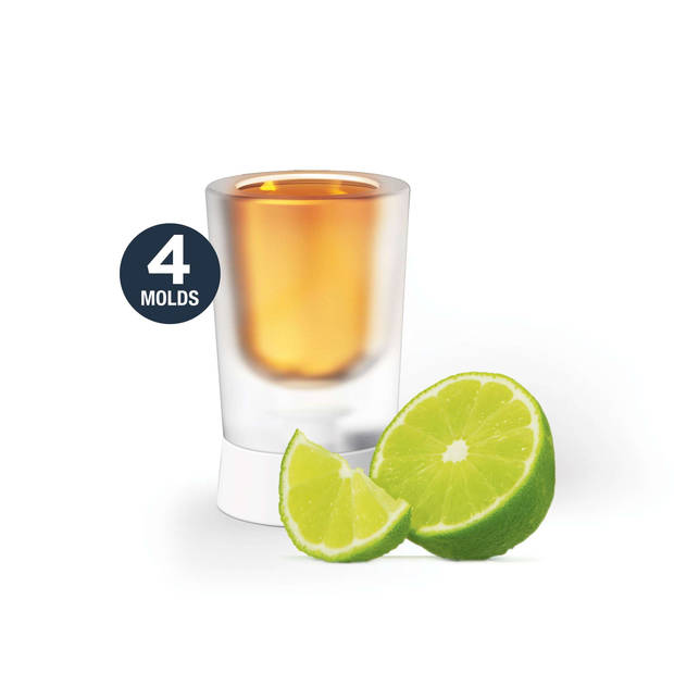 Zoku - Ijsvorm Shotglas Set voor 4 Glazen - Polypropyleen - Wit