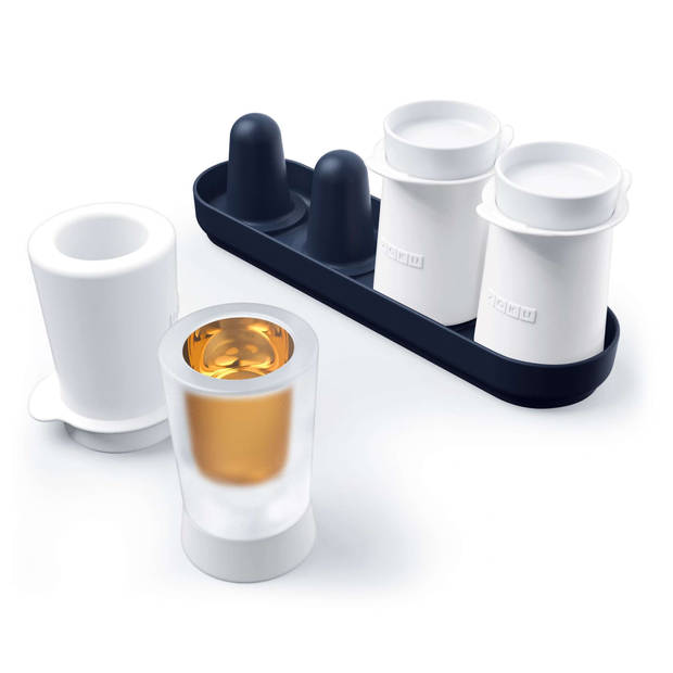 Zoku - Ijsvorm Shotglas Set voor 4 Glazen - Polypropyleen - Wit