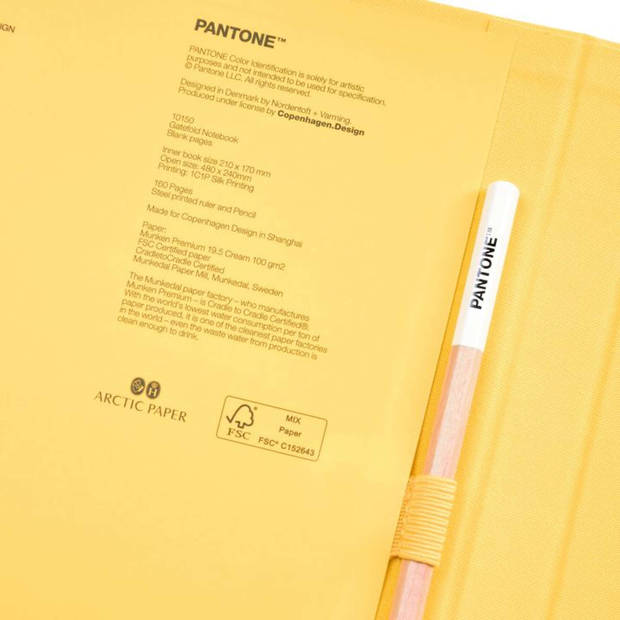 Copenhagen Design - Notitieboek Gelinieerd met Potlood - Yellow 012 C - Papier - Geel