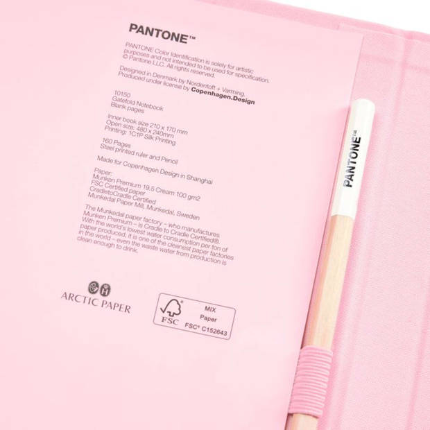 Copenhagen Design - Notitieboek Gelinieerd met Potlood - Light Pink 9284 - Papier - Roze