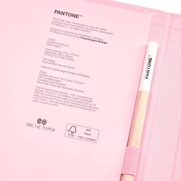 Copenhagen Design - Notitieboek Gelinieerd met Potlood - Light Pink 9284 C - Papier - Roze