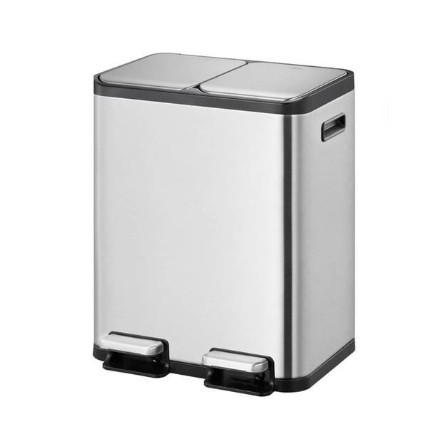 EKO - EcoCasa 1 pedaalemmer 30+30 ltr, EKO - Stainless steel - mat RVS