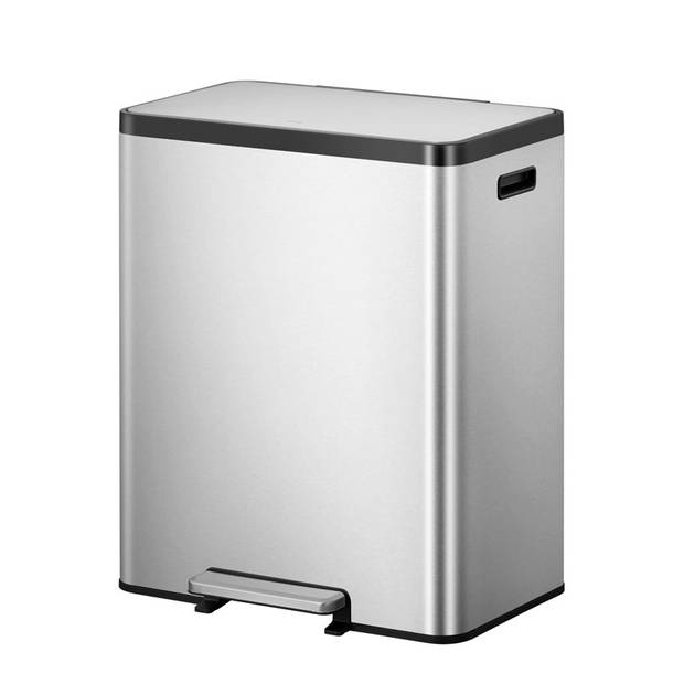 EKO - EcoCasa 2 recycling pedaalemmer 30+30 ltr, EKO - Stainless steel - Mat RVS