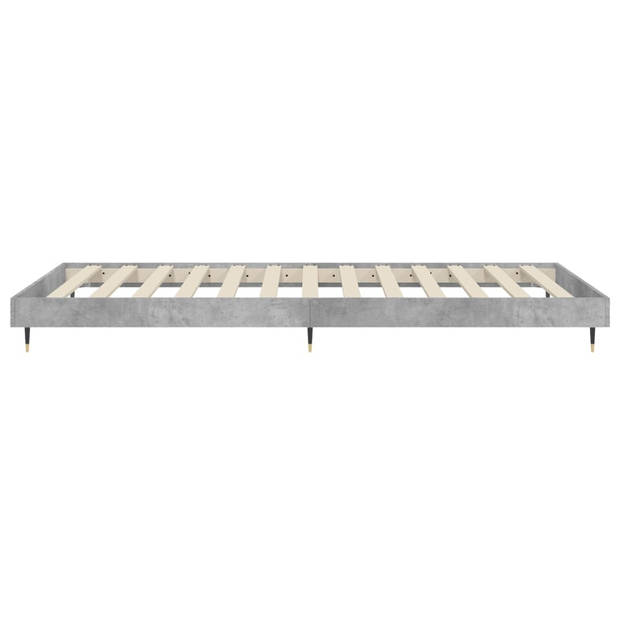 vidaXL Bedframe bewerkt hout betongrijs 90x190 cm