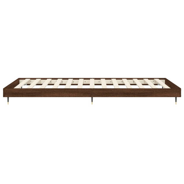 vidaXL Bedframe bewerkt hout bruin eikenkleur 75x190 cm