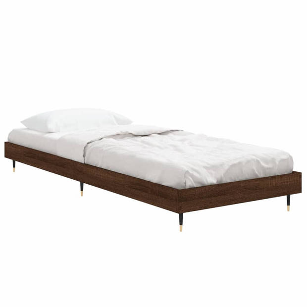 vidaXL Bedframe bewerkt hout bruin eikenkleur 75x190 cm